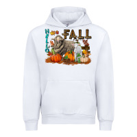 White Hello Fall Merino Wool Sheep Urban Hoodie - LillyAllenDesigns