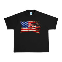 Black tattered american flag Urban Heavy Tee - Zillion Design Studio