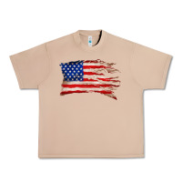 Burro tattered american flag Urban Heavy Tee - Zillion Design Studio