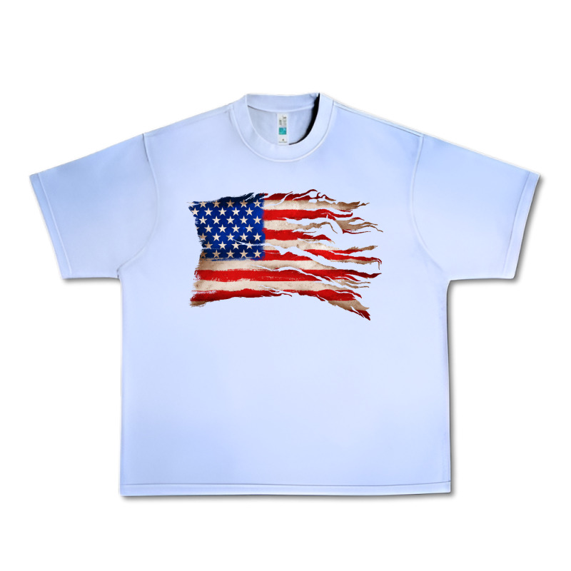 Tattered American Flag Urban Heavy Tee by Zillion Design Studio | Teevron