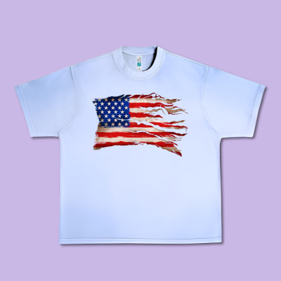 Tattered American Flag Urban Heavy Tee Designed By Zillion Design Studio