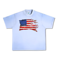 Grape Ice tattered american flag Urban Heavy Tee - Zillion Design Studio