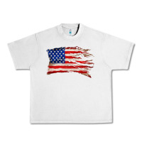 Lunar Rock tattered american flag Urban Heavy Tee - Zillion Design Studio