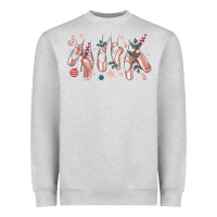 Heather Grey christmas ballerina shoes Heavyweight Sweatshirt - MaliasSmallBusiness