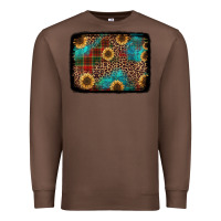 Chestnut christmas sunflowers and buffalo plaid background Premium Sweatshirt - Jasminsmagicworld