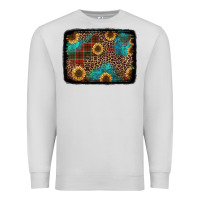 Dove Grey christmas sunflowers and buffalo plaid background Premium Sweatshirt - Jasminsmagicworld