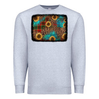 Heather Grey christmas sunflowers and buffalo plaid background Premium Sweatshirt - Jasminsmagicworld