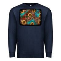 Navy christmas sunflowers and buffalo plaid background Premium Sweatshirt - Jasminsmagicworld