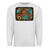 Oatmeal Heather christmas sunflowers and buffalo plaid background Premium Sweatshirt - Jasminsmagicworld