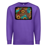 Purple christmas sunflowers and buffalo plaid background Premium Sweatshirt - Jasminsmagicworld