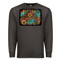 Smoke christmas sunflowers and buffalo plaid background Premium Sweatshirt - Jasminsmagicworld