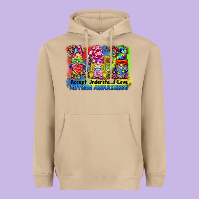 Accept Understand Love Autism Awareness Western Background Heavyweight Hoodie Designed By Barkaloodesign