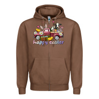 Chestnut happy easter trucks Zipper Hoodie - AdoDesignShop