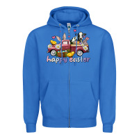 True Royal happy easter trucks Zipper Hoodie - AdoDesignShop