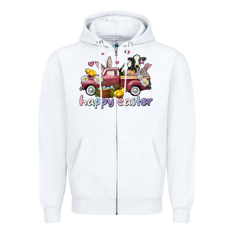 Happy Easter Trucks Zipper Hoodie by AdoDesignShop | Teevron