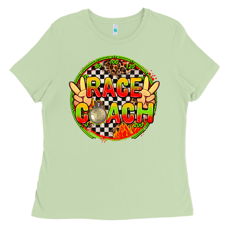 Race Coach  With Leopard And Peace Hand Ladies Tee by AdoDesignShop | Teevron