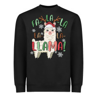 Black fa la la llama Heavyweight Sweatshirt - MaliasSmallBusiness