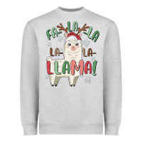 Heather Grey fa la la llama Heavyweight Sweatshirt - MaliasSmallBusiness