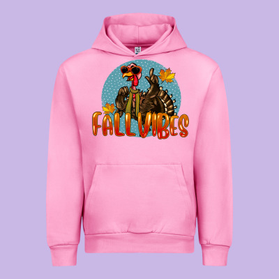 Fall Vibes Turkey Urban Hoodie Designed By Lillyallendesigns