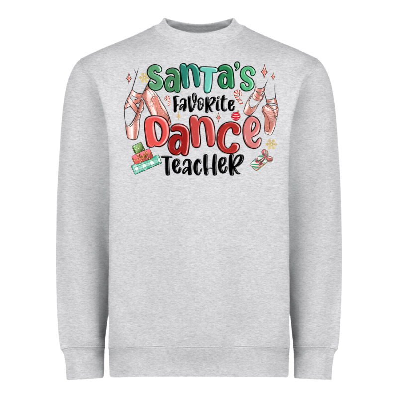 Santa's Favorite Dance Teacher Heavyweight Sweatshirt by MaliasSmallBusiness | Teevron