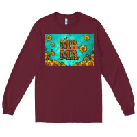 Burgundy sunflowers mama skinny metal can holder Long Sleeve Tee - HRA Design Shop