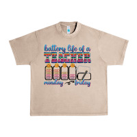 French Oak battery life of a teacher Urban Heavy Tee - texasbilliewilder