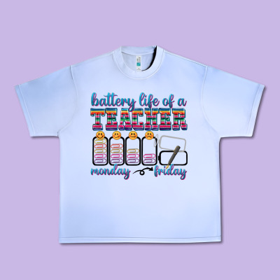 Battery Life Of A Teacher Urban Heavy Tee Designed By Texasbilliewilder