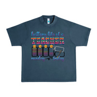 Midnight Navy battery life of a teacher Urban Heavy Tee - texasbilliewilder