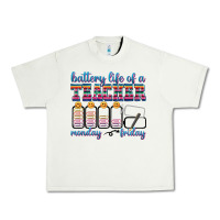 Pistachio battery life of a teacher Urban Heavy Tee - texasbilliewilder
