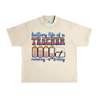 Sandshell battery life of a teacher Urban Heavy Tee - texasbilliewilder