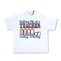 White battery life of a teacher Urban Heavy Tee - texasbilliewilder