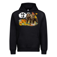 Black Hello Fall Brown Bear Urban Hoodie - LillyAllenDesigns