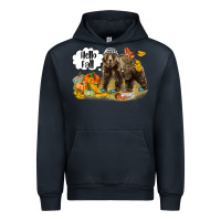 Navy Hello Fall Brown Bear Urban Hoodie - LillyAllenDesigns