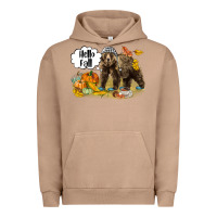 Pigment Burro Hello Fall Brown Bear Urban Hoodie - LillyAllenDesigns