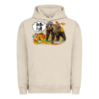 Pigment French Oak Hello Fall Brown Bear Urban Hoodie - LillyAllenDesigns