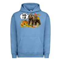 Pigment Pebble Blue Hello Fall Brown Bear Urban Hoodie - LillyAllenDesigns