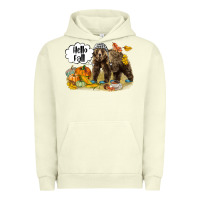 Pigment Pistachio Hello Fall Brown Bear Urban Hoodie - LillyAllenDesigns