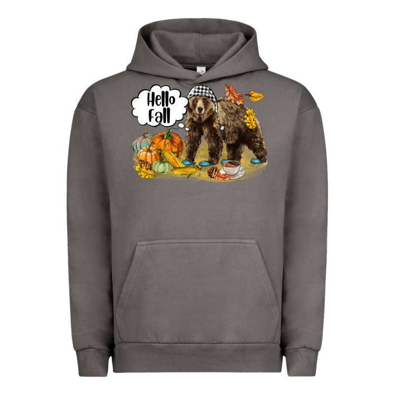 Hello Fall Brown Bear Urban Hoodie by LillyAllenDesigns | Teevron