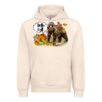 Sandshell Hello Fall Brown Bear Urban Hoodie - LillyAllenDesigns
