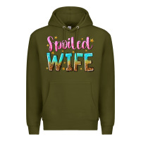 Army Green spoiled wife Premium Hoodie - NancyCooperArtShop