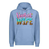 Colony Blue spoiled wife Premium Hoodie - NancyCooperArtShop