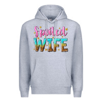 Heather Grey spoiled wife Premium Hoodie - NancyCooperArtShop