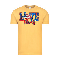 Vintage Mustard love texas map Vintage Tee - Zillion Design Studio