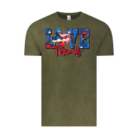 Vintage Olive love texas map Vintage Tee - Zillion Design Studio