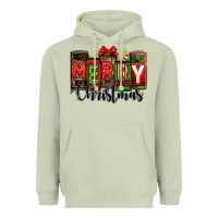 Merry Christmas License Plate Letters Heavyweight Hoodie | Teevron