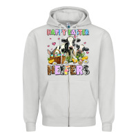 Dove Grey happy easter heifer's Zipper Hoodie - AdoDesignShop