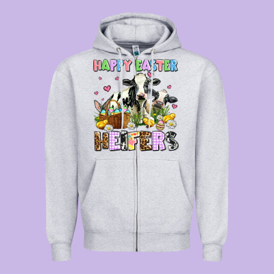 Happy Easter Heifer's Zipper Hoodie Designed By Adodesignshop