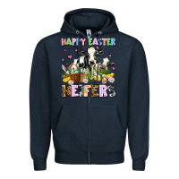 Navy happy easter heifer's Zipper Hoodie - AdoDesignShop