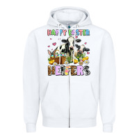 White happy easter heifer's Zipper Hoodie - AdoDesignShop