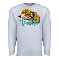 Heather Grey Western Teacher Pencil Premium Sweatshirt - LillyAllenDesigns